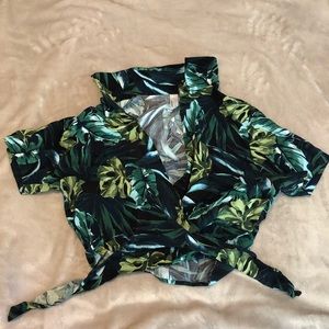 Crossover green American apparel crop top